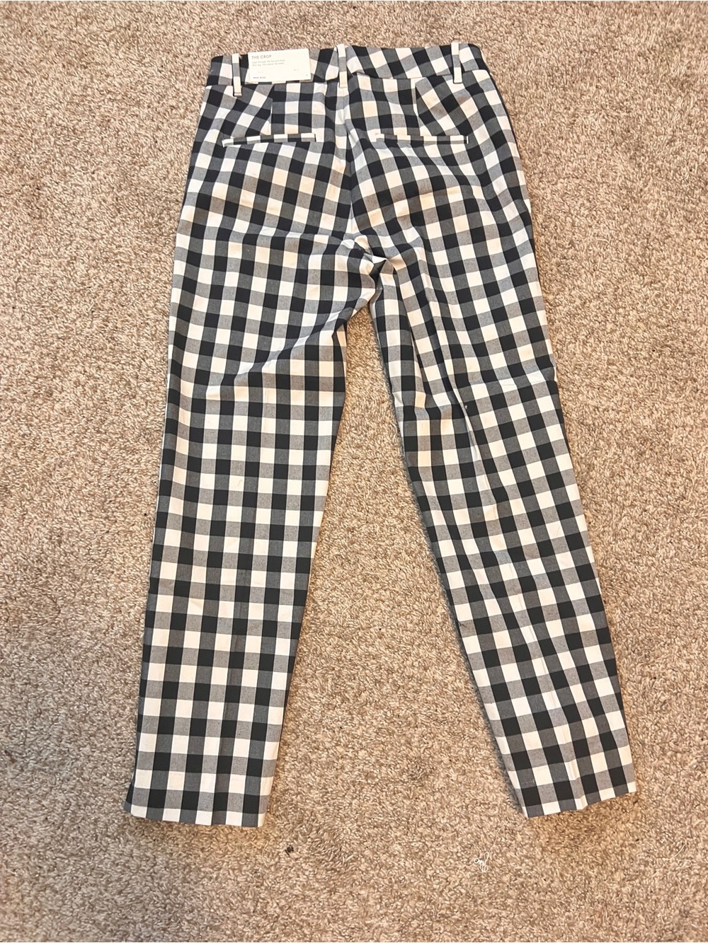 Ann Taylor The Crop Pants Womens Size 0 Black White Gingham Check Ankle Work - Picture 2 of 8